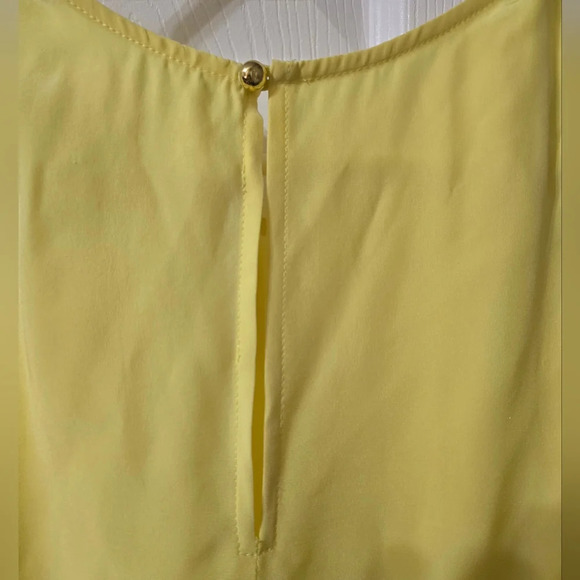Amanda Uprichard Silk Mini Shift Dress w/ Ruffle Hem in Yellow, Unlined, EUC! - Picture 12 of 13